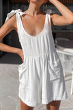 Prettyswomen Sleeveless Shoulder Bow Backless Rompers