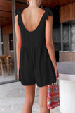 Prettyswomen Sleeveless Shoulder Bow Backless Rompers