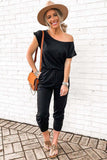 Prettyswomen Sloping Shoulders High Waist Jumpsuits