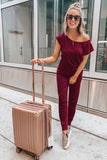 Prettyswomen Sloping Shoulders High Waist Jumpsuits