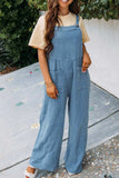 Prettyswomen Solid Color Pocketed Loose Jumpsuits