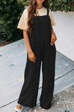 Prettyswomen Solid Color Pocketed Loose Jumpsuits