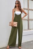 Prettyswomen Solid Color Tie Back Wide Leg Jumpsuits