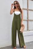 Prettyswomen Solid Color Tie Back Wide Leg Jumpsuits