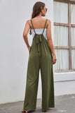 Prettyswomen Solid Color Tie Back Wide Leg Jumpsuits