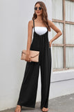 Prettyswomen Solid Color Tie Back Wide Leg Jumpsuits