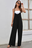 Prettyswomen Solid Color Tie Back Wide Leg Jumpsuits