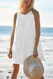 Prettyswomen Solid Front With Pockets Sleeveless Rompers