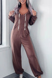 Prettyswomen Solid Hooded Jumpsuits