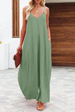 Prettyswomen Solid Pocketed Wide Leg Cami Jumpsuits