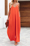 Prettyswomen Solid Pocketed Wide Leg Cami Jumpsuits