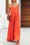 Prettyswomen Solid Pocketed Wide Leg Cami Jumpsuits