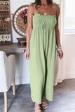 Prettyswomen Solid Color Sleeveless Smocked Jumpsuit