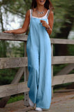 Prettyswomen Solid Color Wide Leg Cami Jumpsuits