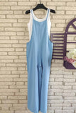 Prettyswomen Solid Color Wide Leg Cami Jumpsuits