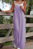 Prettyswomen Solid Color Wide Leg Cami Jumpsuits