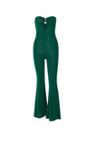 Prettyswomen Strapless Cutout Flares Long Pants Jumpsuits