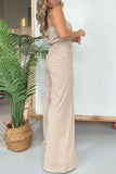 Prettyswomen Stripe Strapless Drawstring Jumpsuits