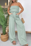 Prettyswomen Stripe Strapless Drawstring Jumpsuits