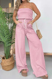 Prettyswomen Stripe Strapless Drawstring Jumpsuits