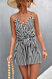 Prettyswomen Striped V Neck Cami Rompers