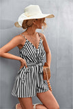 Prettyswomen Striped V Neck Cami Rompers