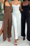 Prettyswomen Tie-back Side Slit Cami Jumpsuits