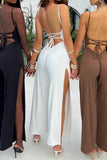 Prettyswomen Tie-back Side Slit Cami Jumpsuits