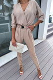 Prettyswomen V Neck Elastic High Waist Jumpsuits