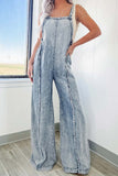 Prettyswomen Vintage Raw Edge Wash Denim Jumpsuits