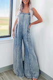 Prettyswomen Vintage Raw Edge Wash Denim Jumpsuits