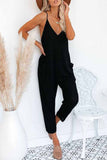 Prettyswomen Waffle V Neck Spaghetti Straps Jumpsuits