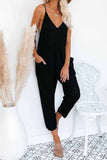 Prettyswomen Waffle V Neck Spaghetti Straps Jumpsuits