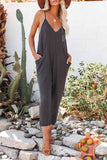 Prettyswomen Waffle V Neck Spaghetti Straps Jumpsuits