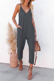 Prettyswomen Waffle V Neck Spaghetti Straps Jumpsuits