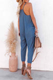 Prettyswomen Waffle V Neck Spaghetti Straps Jumpsuits