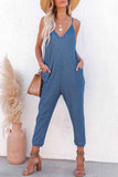 Prettyswomen Waffle V Neck Spaghetti Straps Jumpsuits