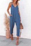 Prettyswomen Waffle V Neck Spaghetti Straps Jumpsuits