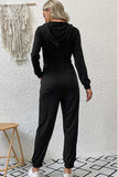 Prettyswomen Zipper-Front High Waist Hoodie Jumpsuits