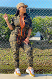 Prettyswomen Zipper Waisted Camouflage Jumpsuits