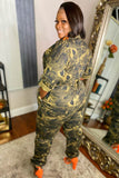 Prettyswomen Zipper Waisted Camouflage Jumpsuits