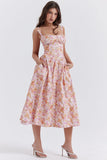 Prettyswomen PINK PRINT MIDI SUNDRESS