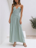 Prettyswomen Back Cutout Flowy Maxi Dress