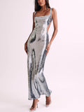 Prettyswomen Sequin Cut Out Maxi Dress