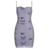 Prettyswomen Butterfly Mesh Mini Dress