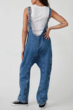 Prettyswomen Pocket V Neck Suspender Denim Jumpsuit