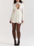 Prettyswomen Ivory Bow Mini Dress