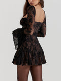 Prettyswomen Black Lace Corset Dress