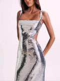 Prettyswomen Sequin Cut Out Maxi Dress