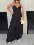 Prettyswomen V-Neck Effortless Wide Leg Jumpsuit